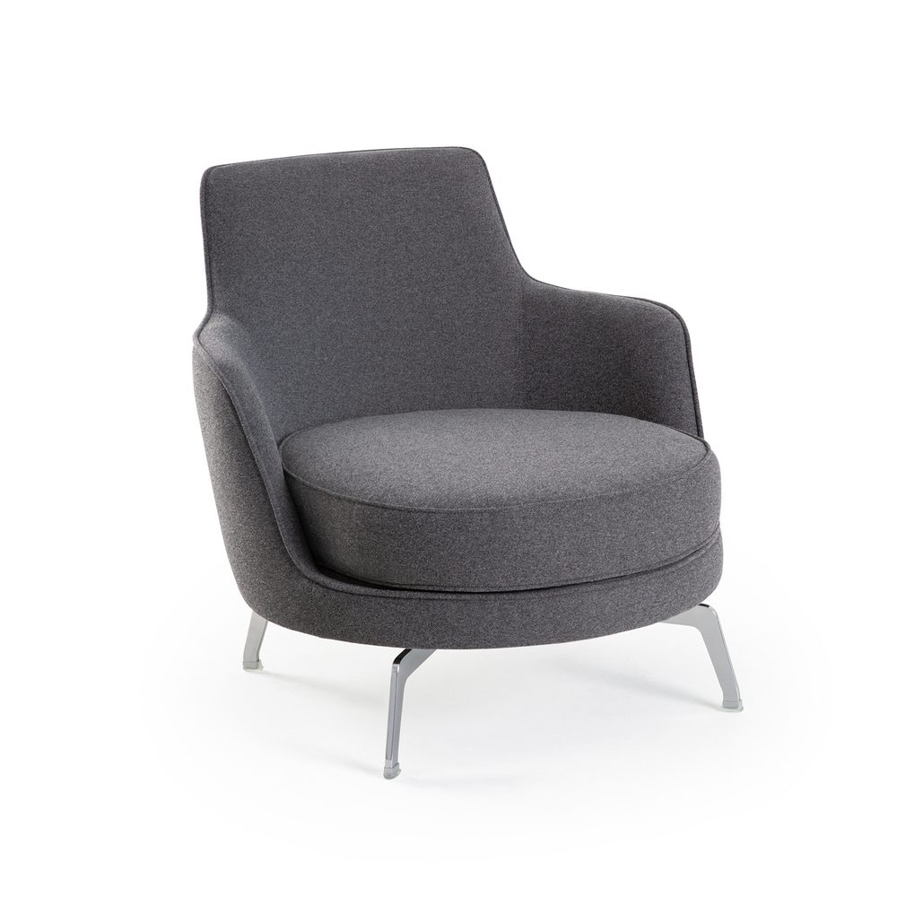 LIZBON Armchair, graphite, on metal legs