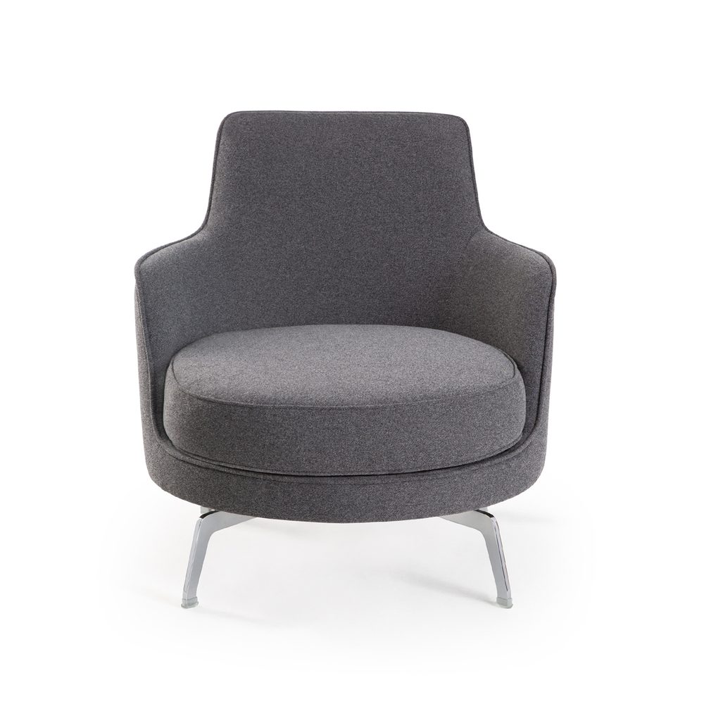 LIZBON Armchair, graphite, on metal legs — photo 2
