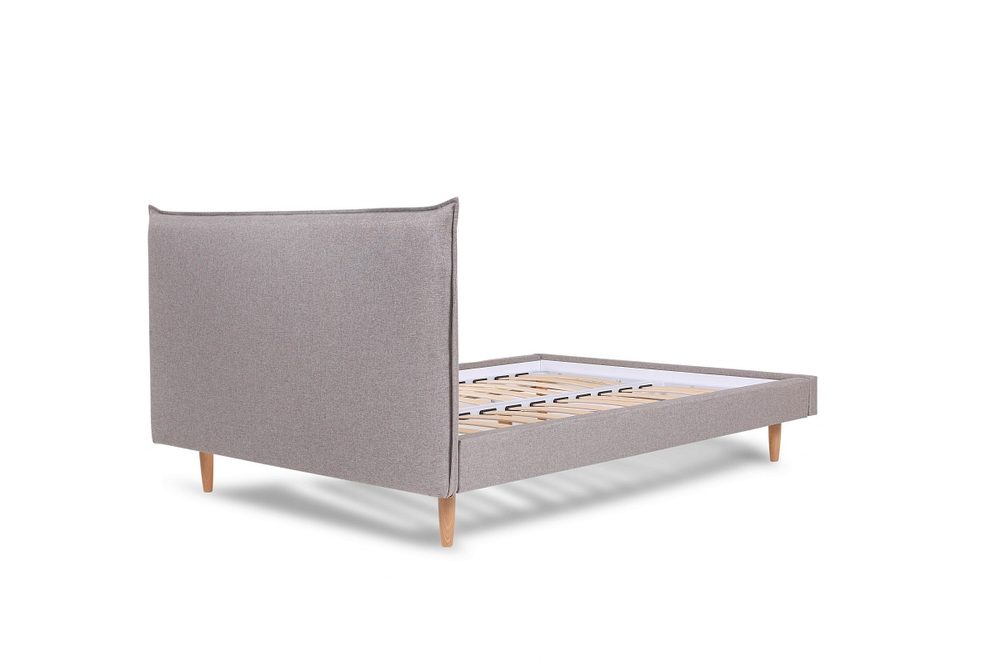 Narvik 15 Bed, grey with wooden legs — photo 3