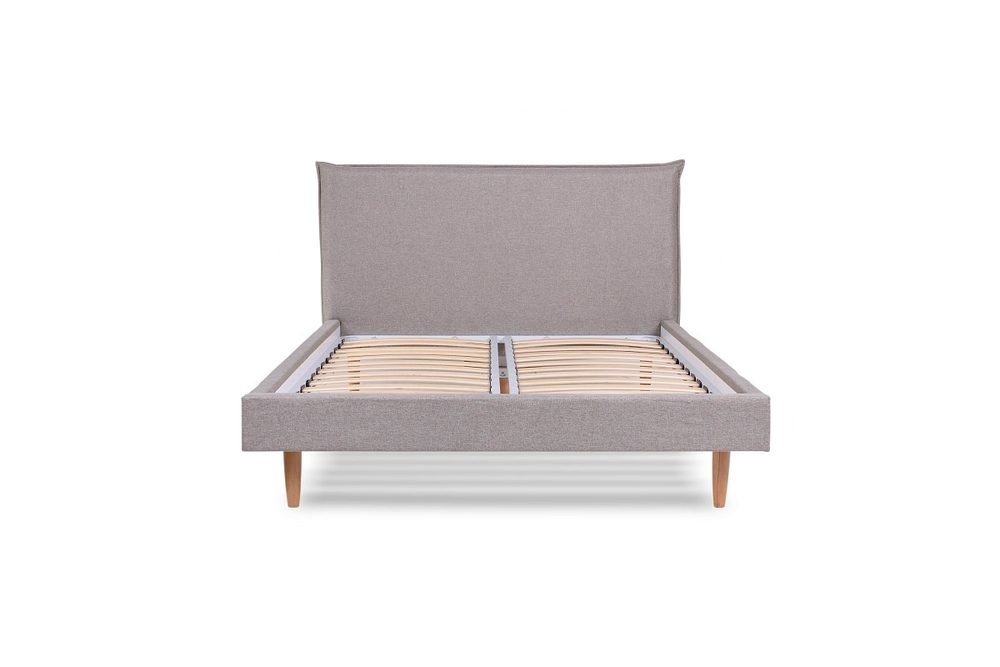 Narvik 15 Bed, grey with wooden legs — photo 5