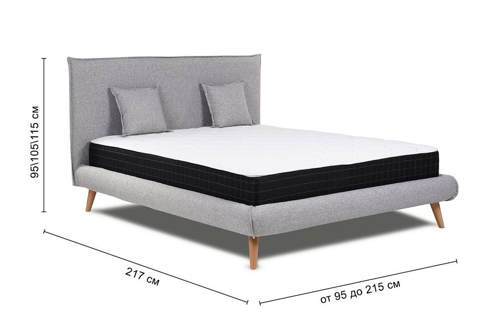 Narvik d15 Bed, light grey