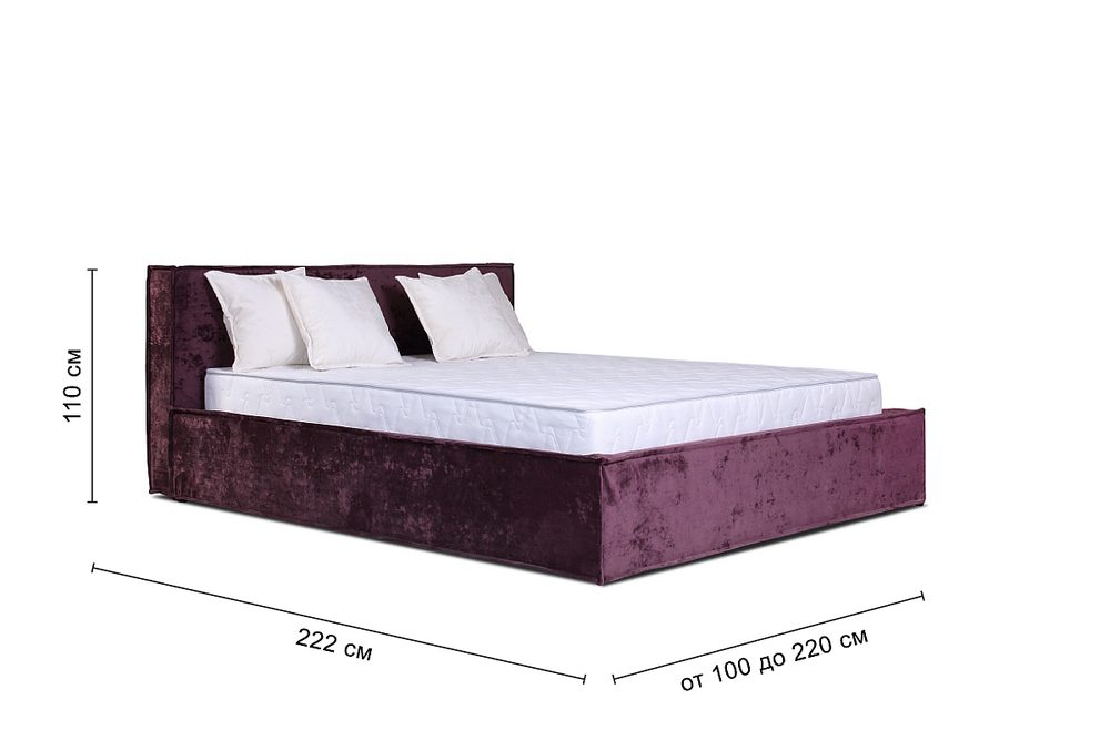 Turin Bed, aubergine