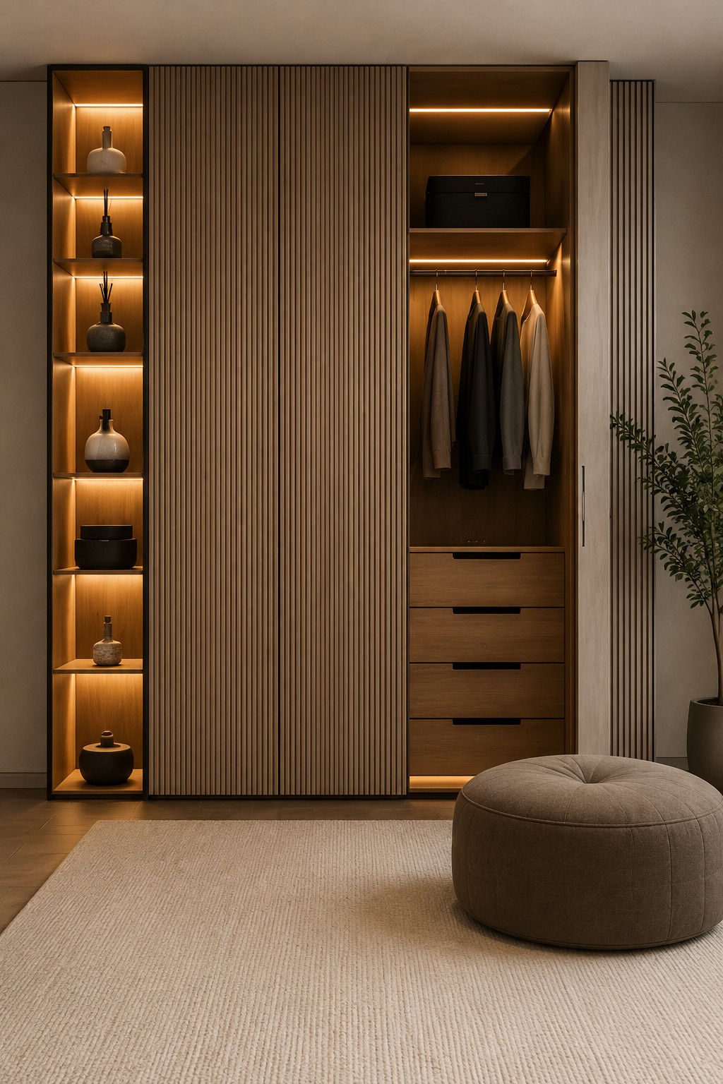 Lagush wardrobe with lighting