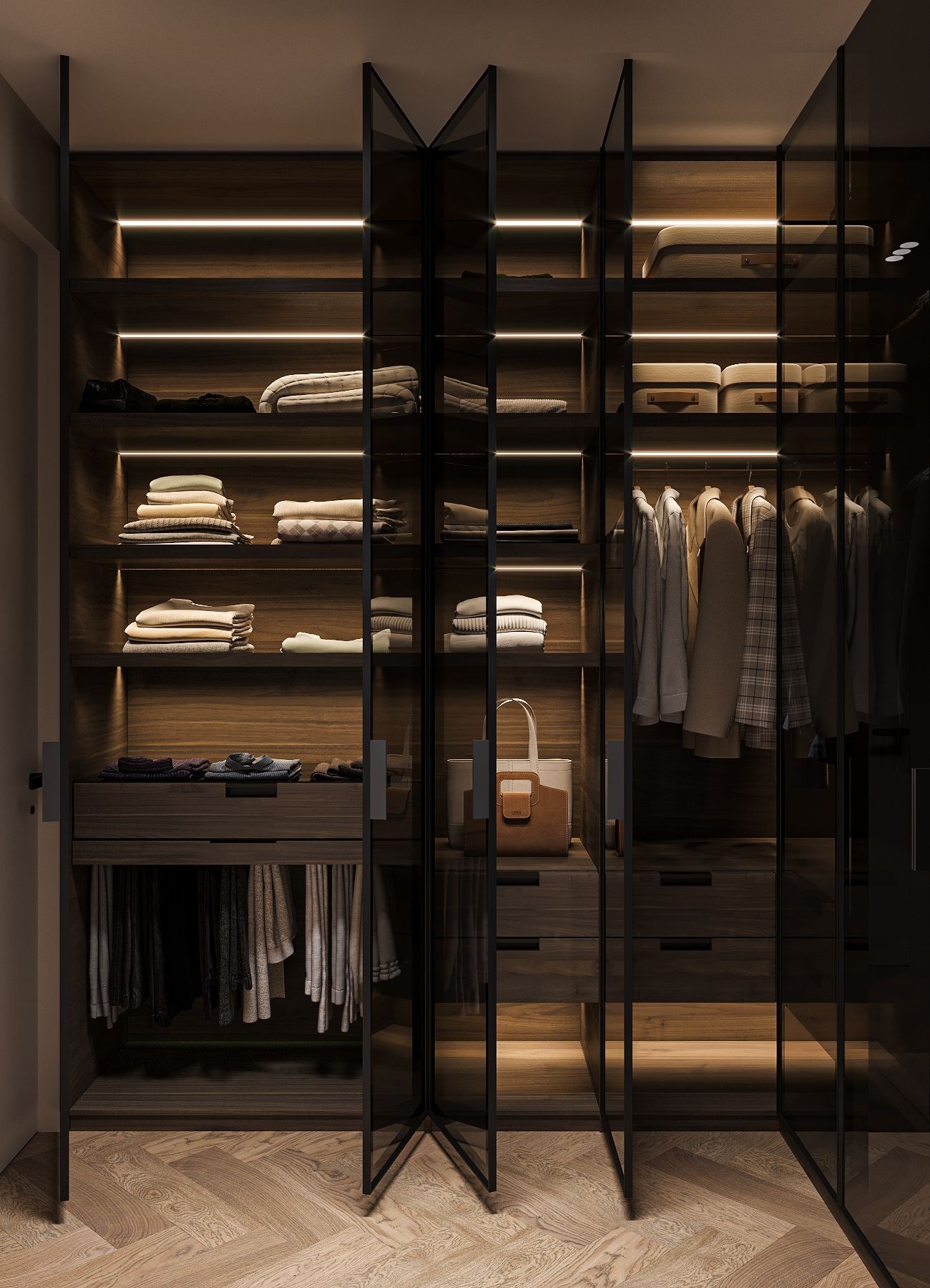 Lerma wardrobe with lighting