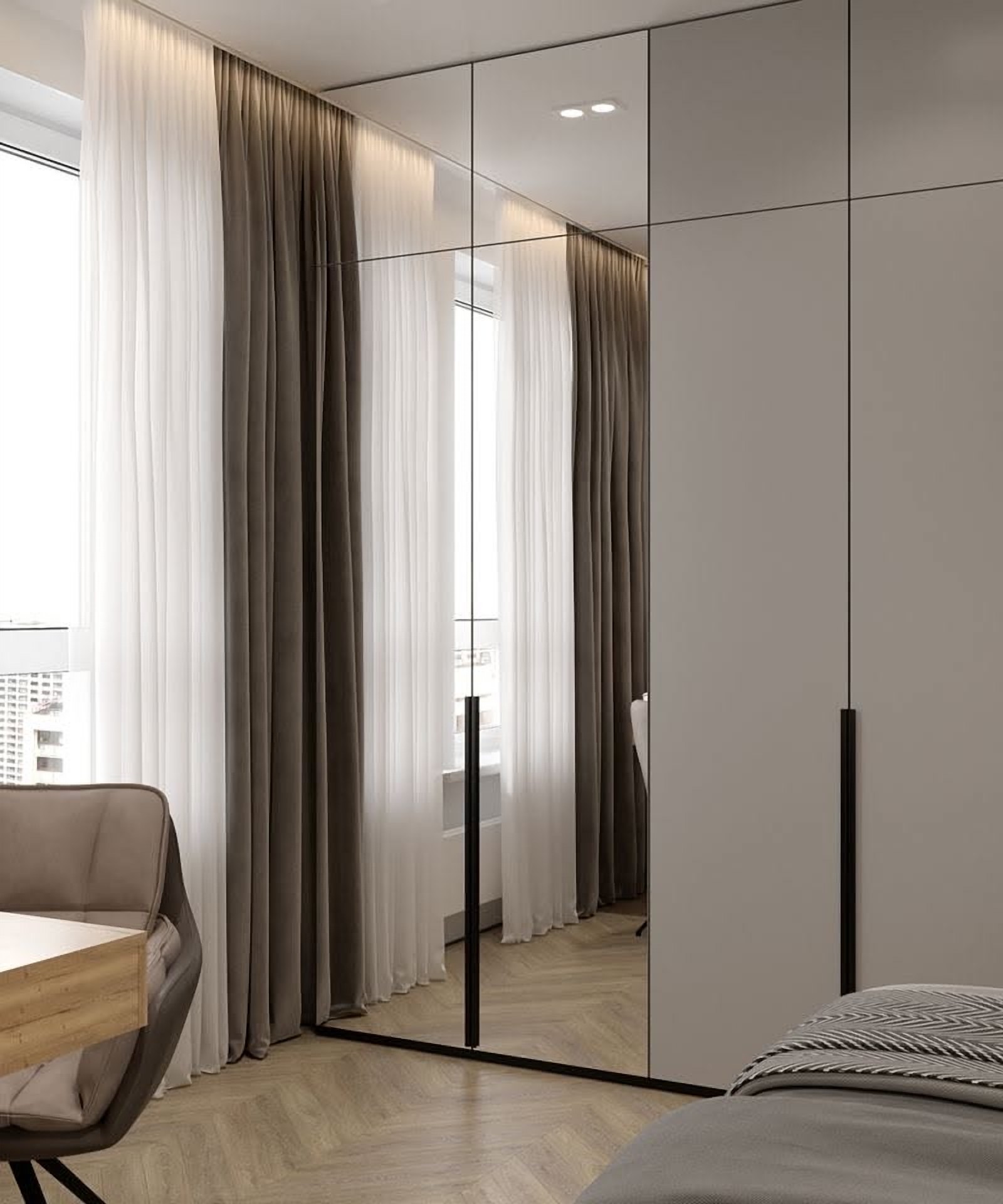 Marostica Mirrored Wardrobe
