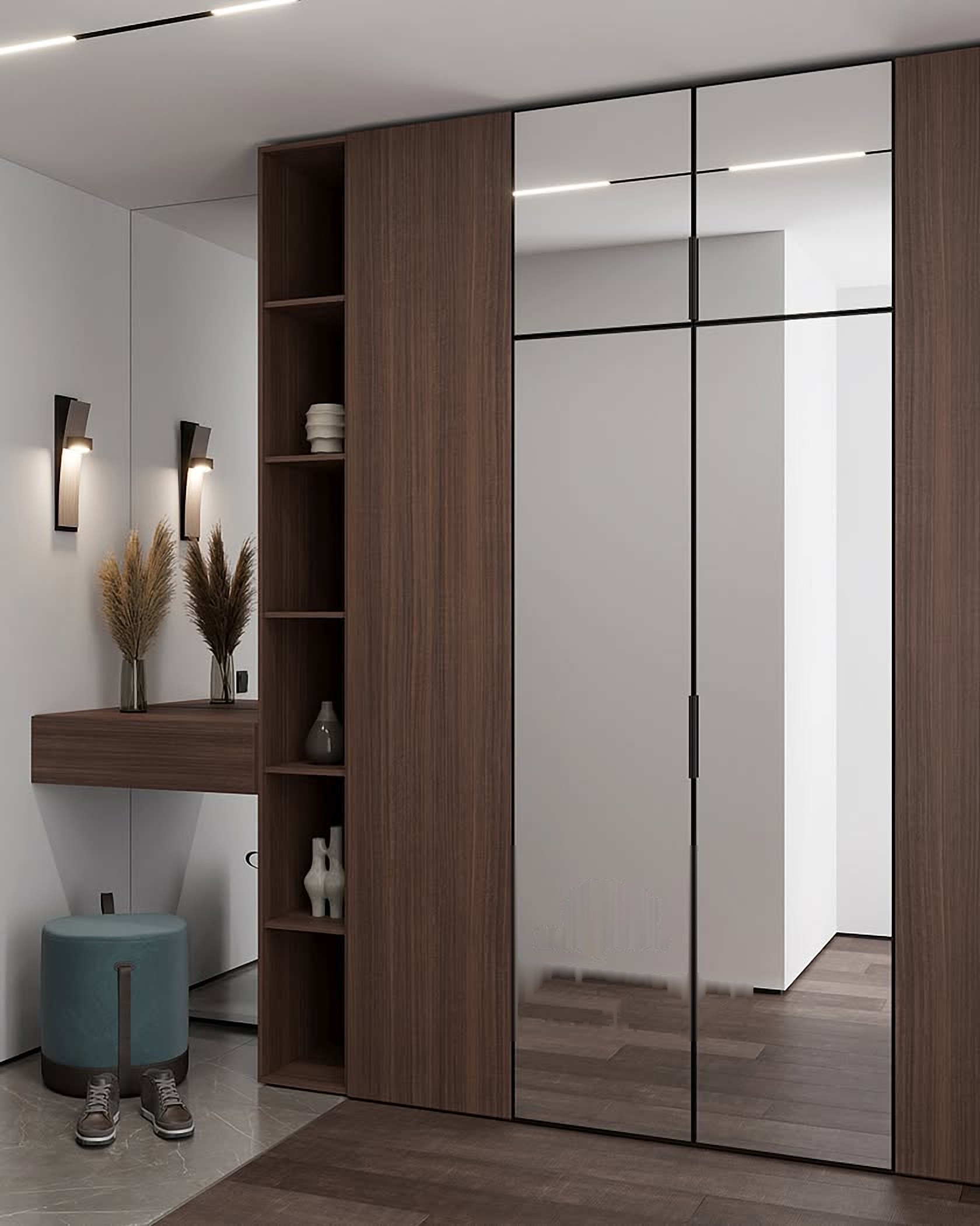 Monselice Mirrored Wardrobe