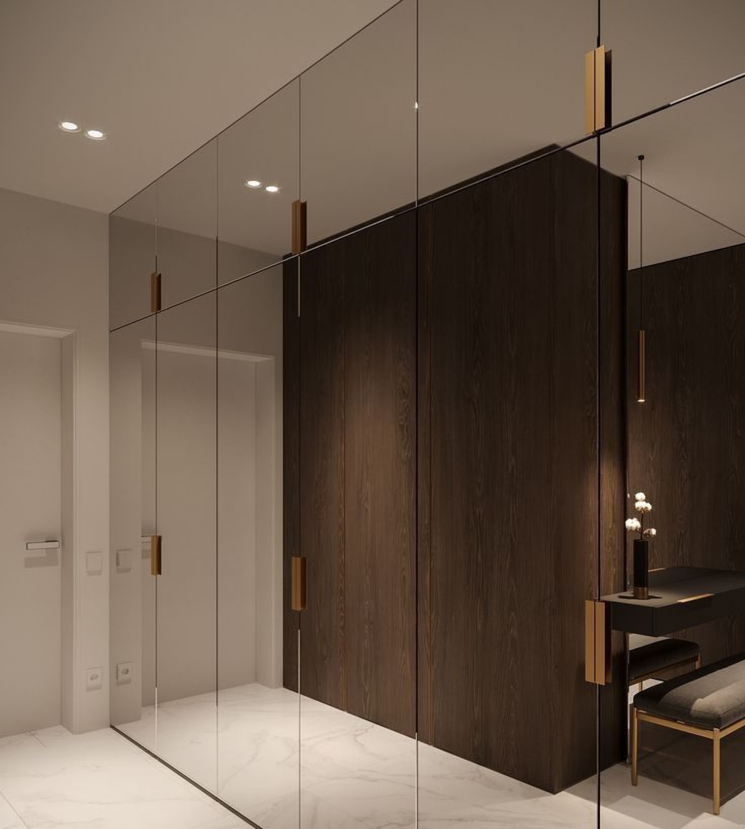 Pergine Mirrored Wardrobe