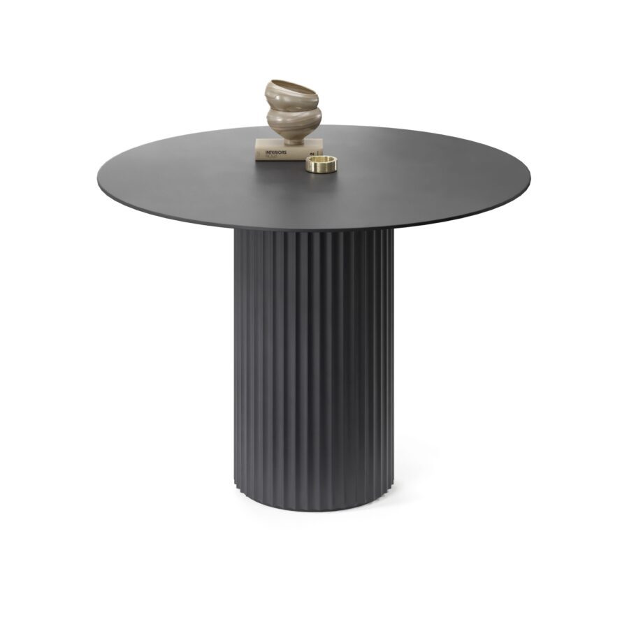 Kapella Enamel Table: graphite base, graphite tabletop