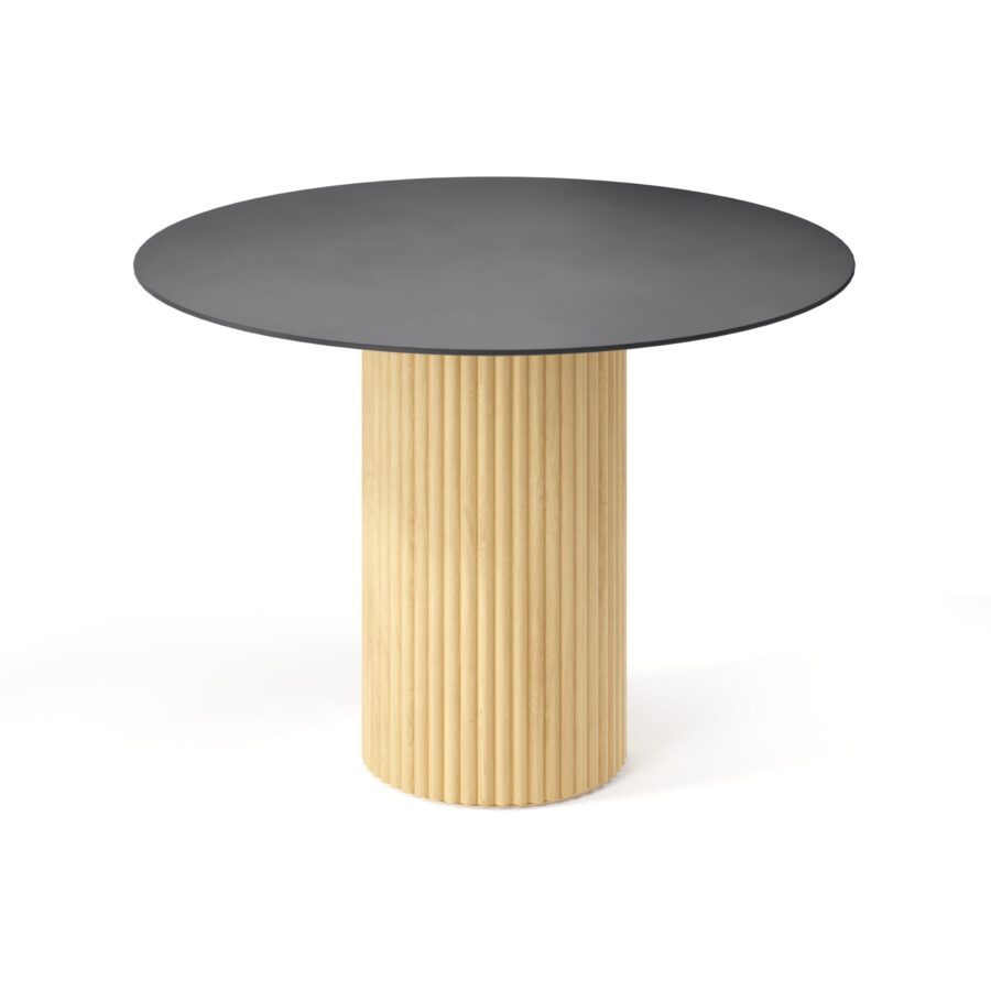 Felis Round Table in Knotless Oak, Graphite Tabletop — photo 2