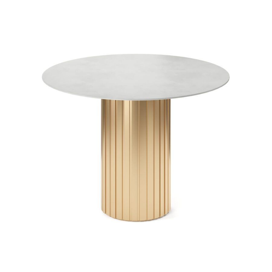 Keyd Round Table, enamel: gold base, concrete tabletop — photo 2