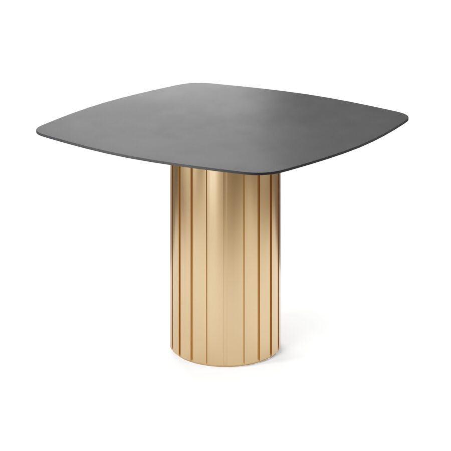 Melef Square Table, enamel: gold base, graphite tabletop — photo 2