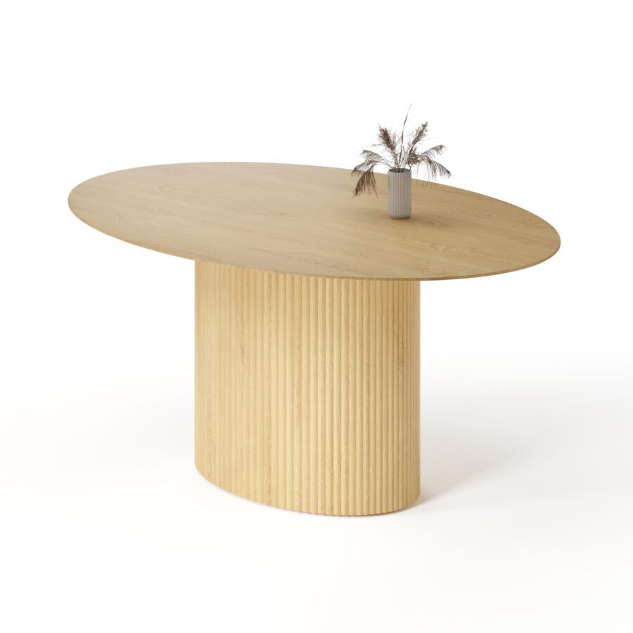 Errai oval table in knotless oak