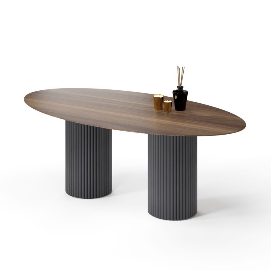 Hedus oval table in walnut