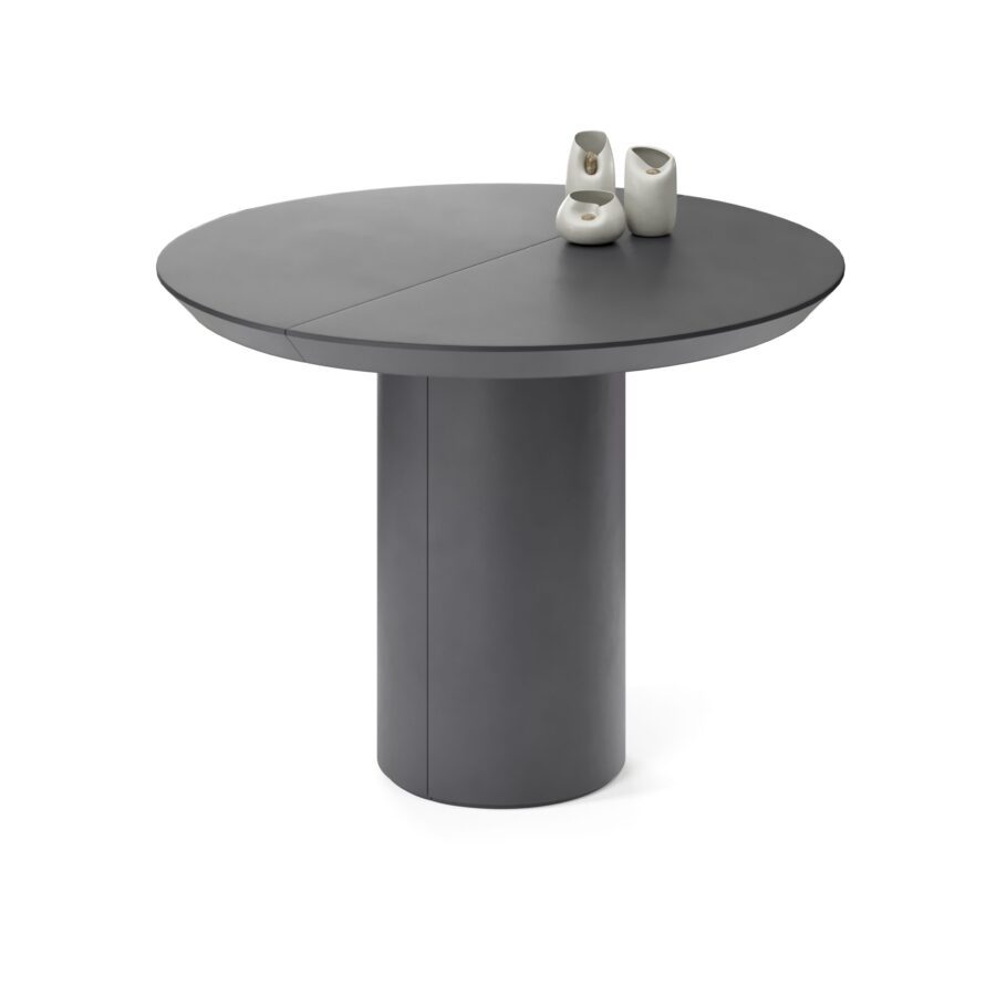 Extending table Anser in enamel: graphite base, graphite tabletop