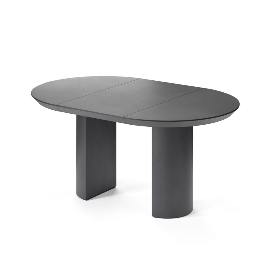 Extending table Anser in enamel: graphite base, graphite tabletop — photo 4