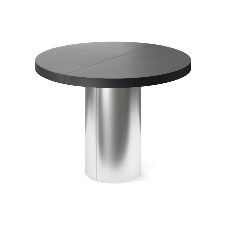 Extending table Avior in enamel: silver base, graphite tabletop — photo 3