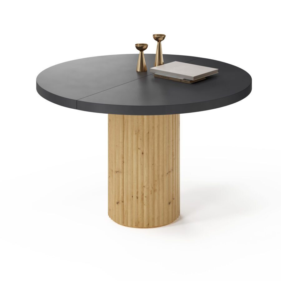 Dalim Extendable Table in Oak with Graphite Tabletop
