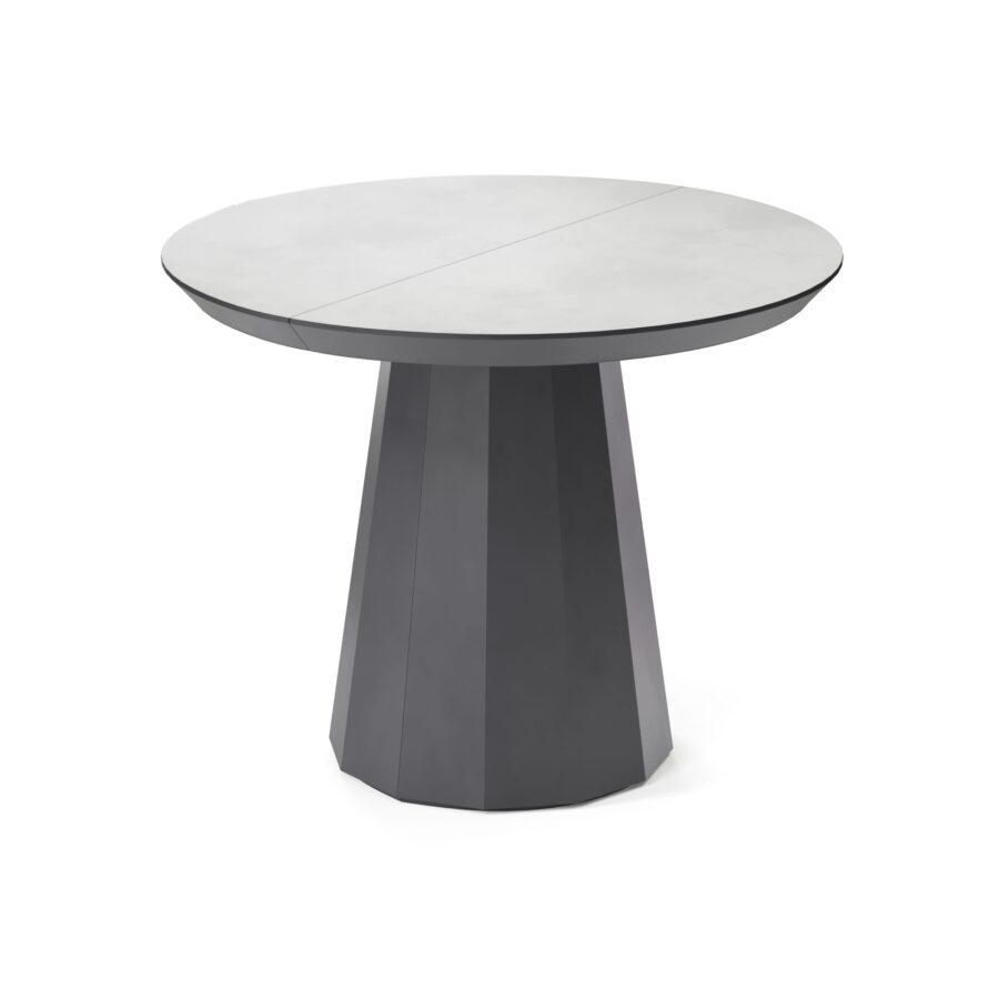 Favaris extendable table in enamel: graphite base, concrete tabletop — photo 3