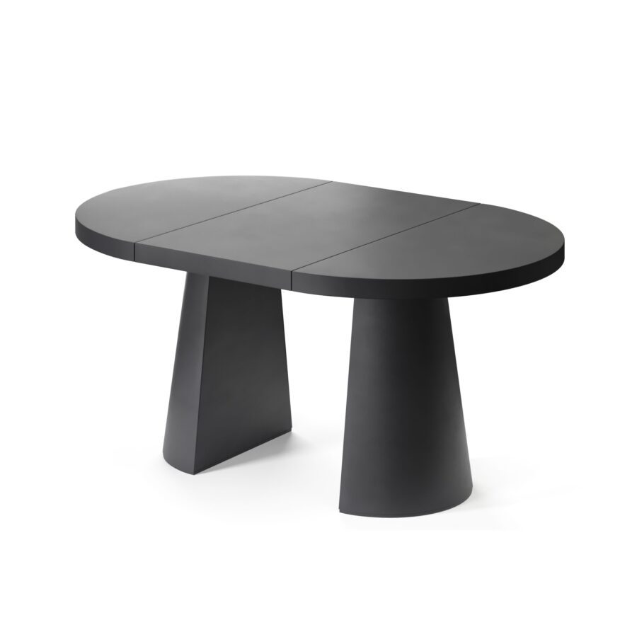 Kastra Extendable Table in Enamel: graphite base, graphite tabletop — photo 4