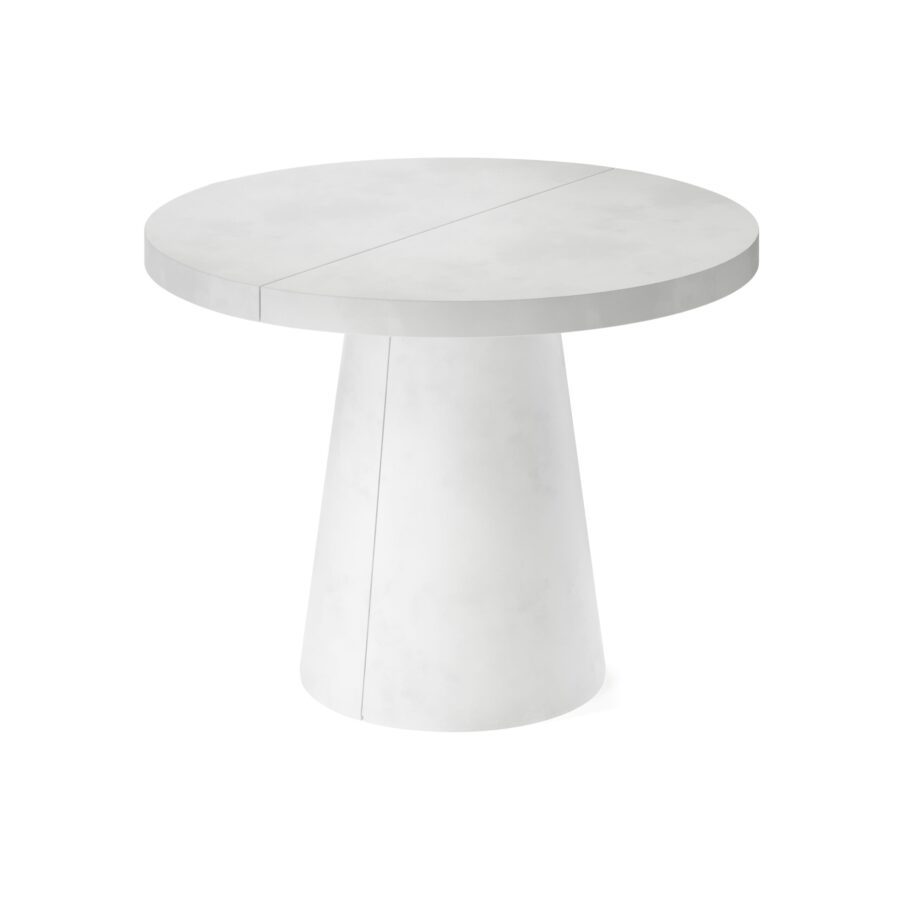 Kastra Extendable Table in Enamel: white base, white tabletop — photo 3