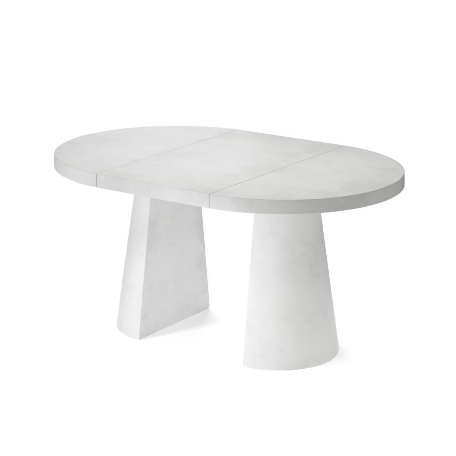 Kastra Extendable Table in Enamel: white base, white tabletop — photo 4