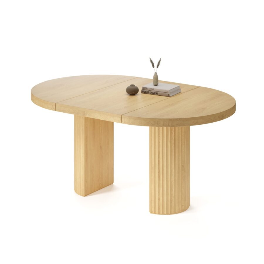 Meyssa Extendable Table in Knotless Oak, Diameter 120 cm — photo 2