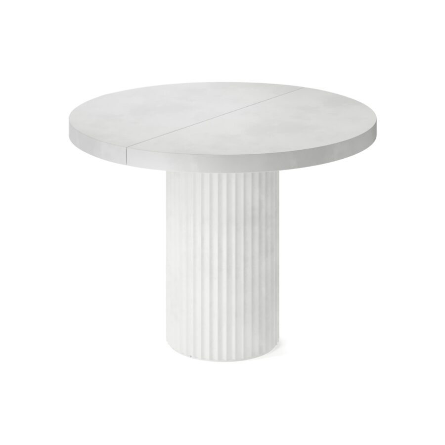 Meyssa Extendable Table in Enamel: White Base, White Tabletop — photo 3