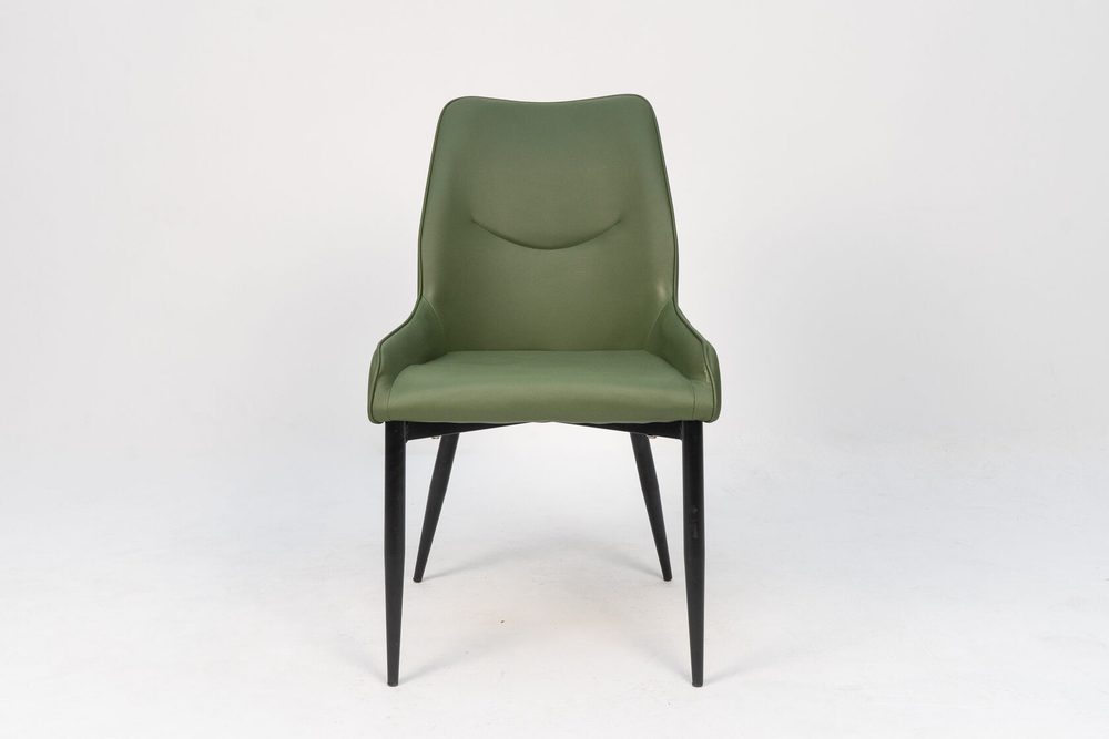 Chair with upholstered back, graphite, black legs — photo 6