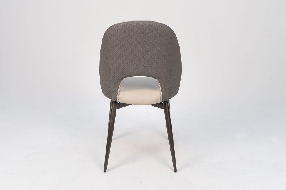 Chair with cut-out back, beige, grey legs — photo 3