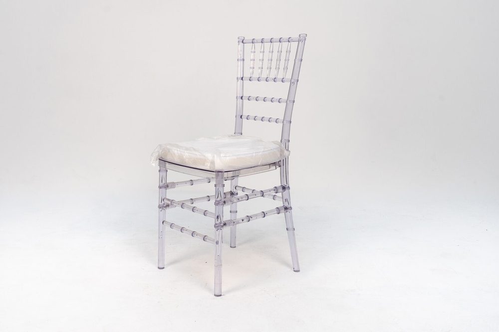 Kyavari clear chair with white seat