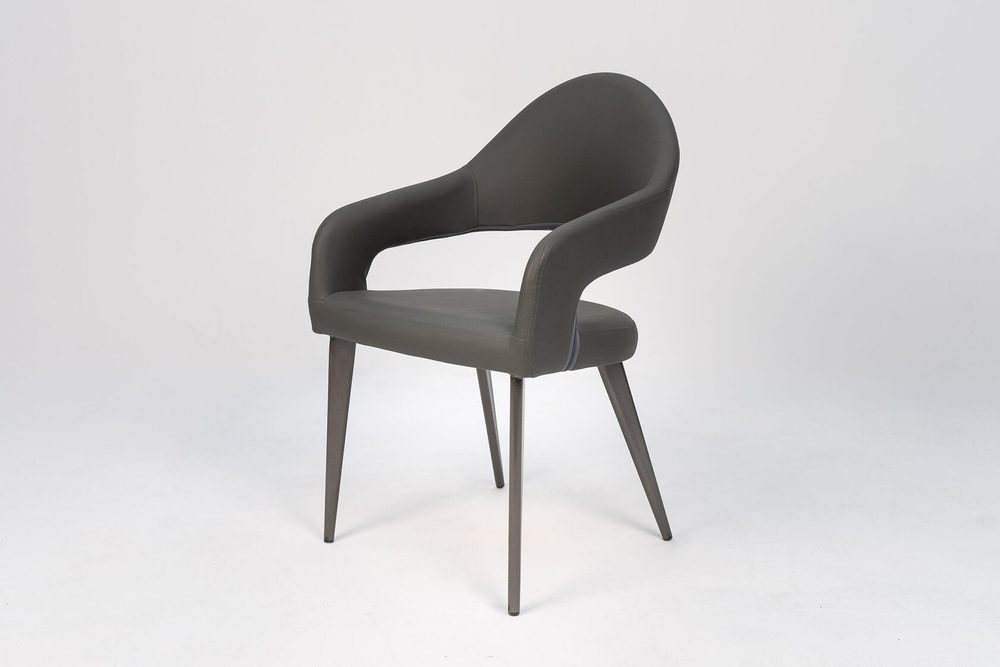 Armchair with open back, graphite