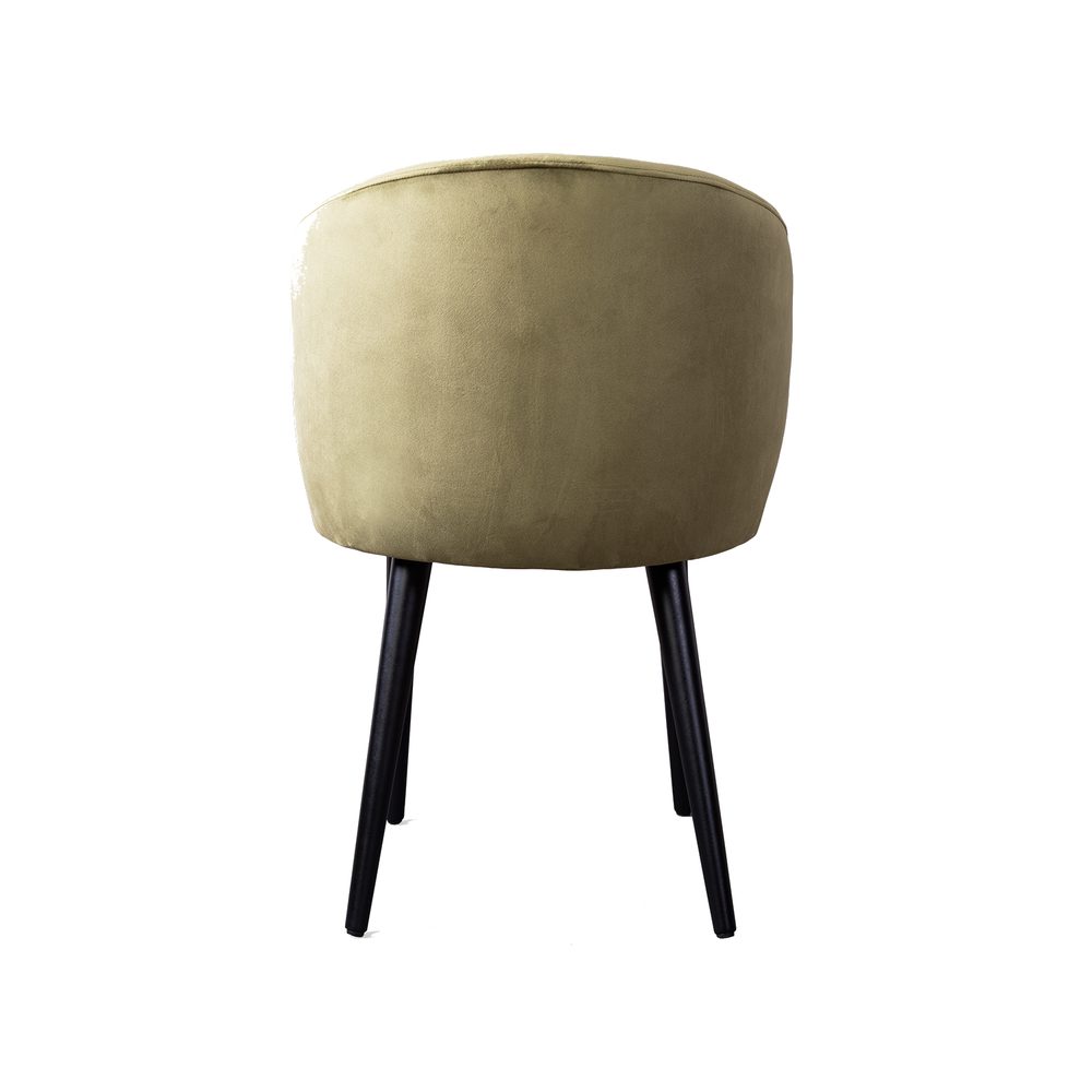Chair with rounded back, olive, black legs — photo 3