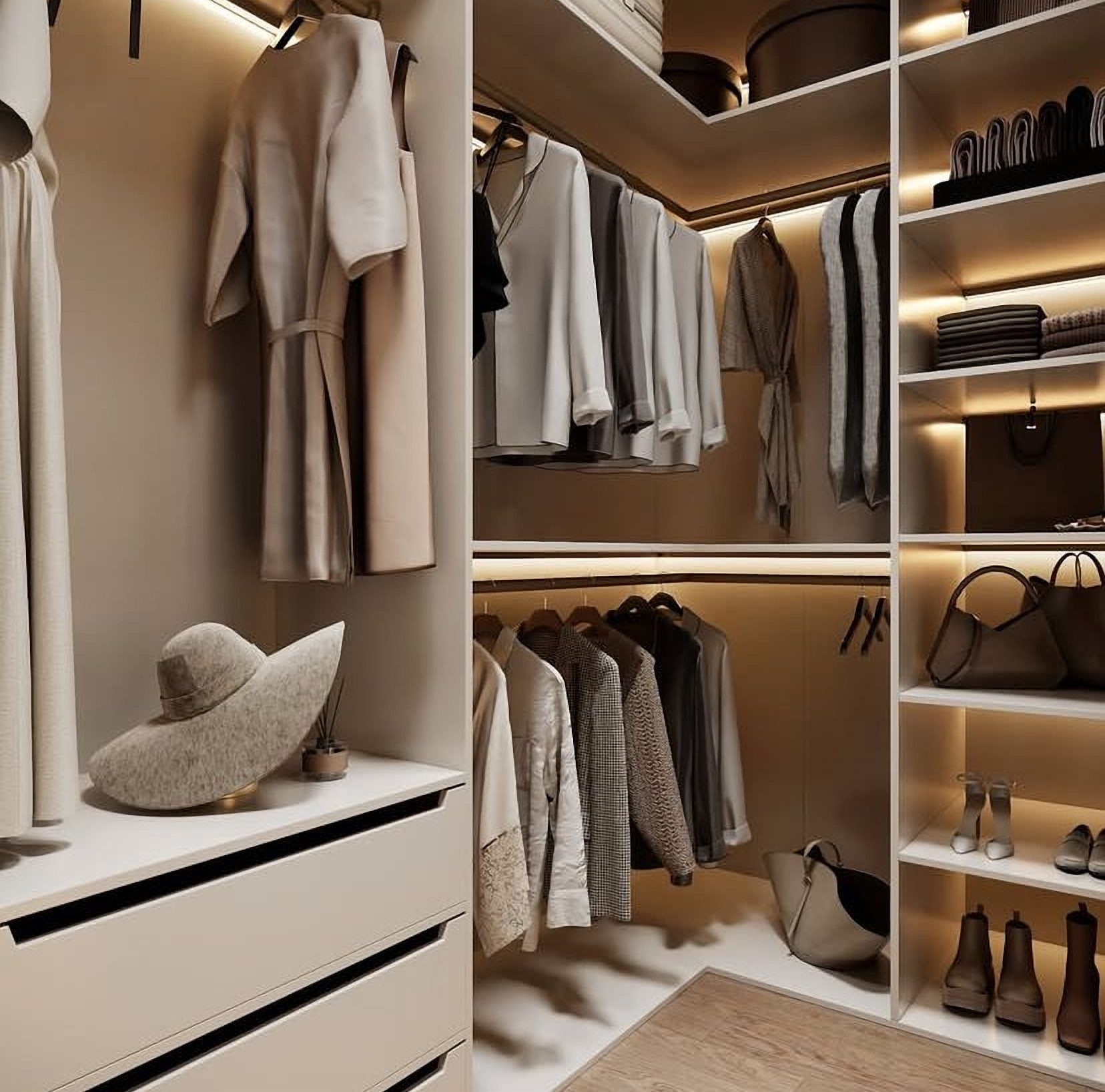Corvara Corner Walk-in Wardrobe