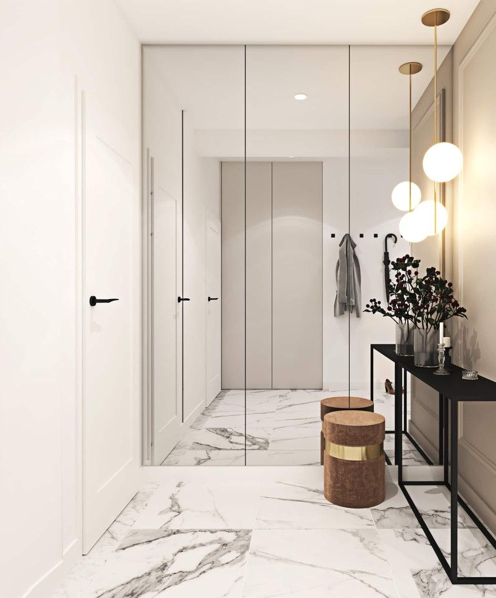 Klaipeda Corner Wardrobe with Mirror
