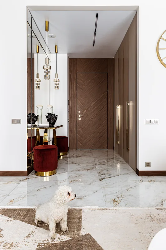 Entryway: full-height built-in wardrobe